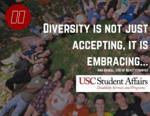 A quote, "Diversity is not just accepting, it is embracing..."